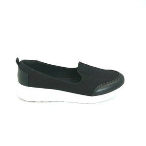Lands End Womans Slip On Flat Loafer‎ Black 6D